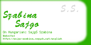 szabina sajgo business card